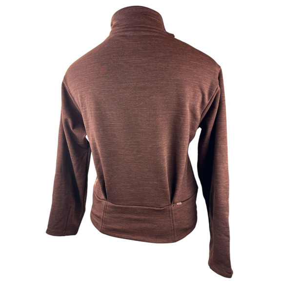 Athleta Altitude Polartec Half Zip Sweatshirt Mahogany Heather Brown Crop Small - Picture 8 of 14